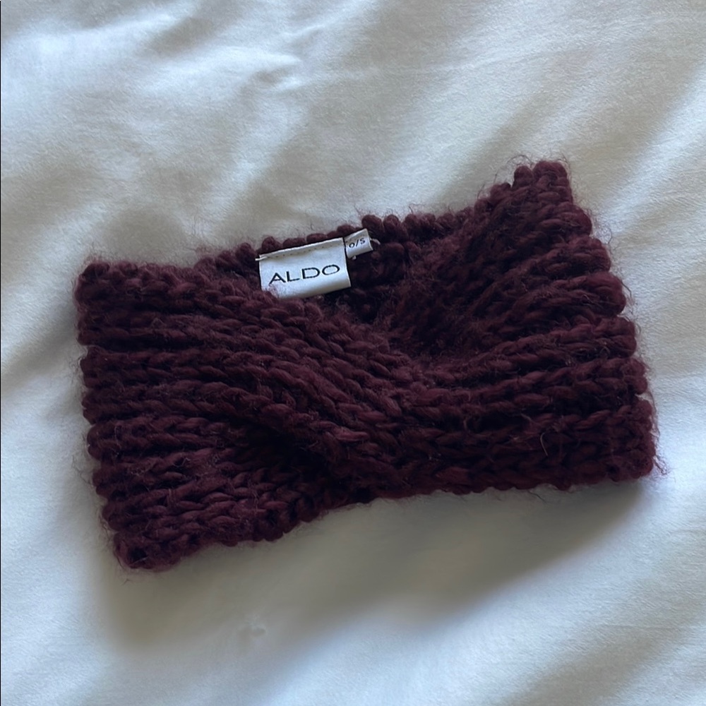 Aldo Burgundy Knit Headband